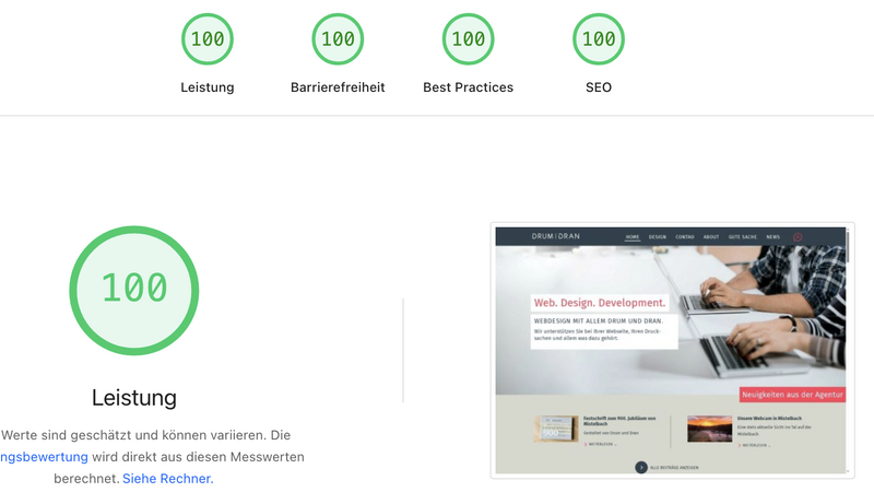 Volle Punktlandung für unsere Webseite